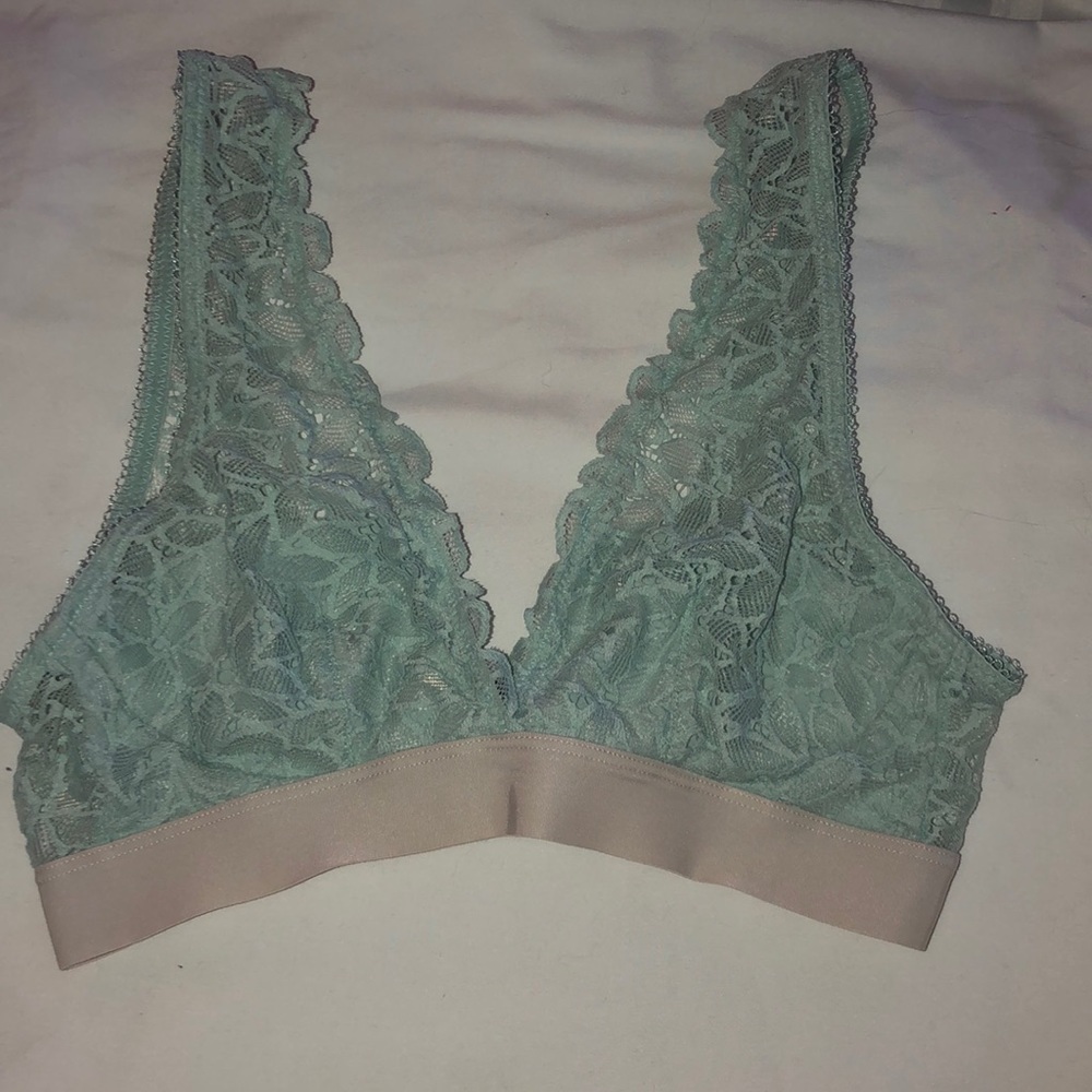 aerie baby blue lace bralette
